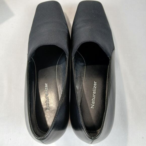 Naturalizer Shoes Womens 8.5 Parmel Black Fabric 875N02 Block Heels Loafer - Picture 4 of 11